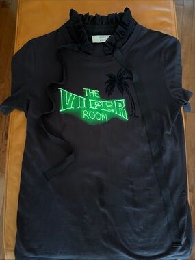 Coach Black Tee with Neon Green "The Viper Room" Graphic short sleeves and bow